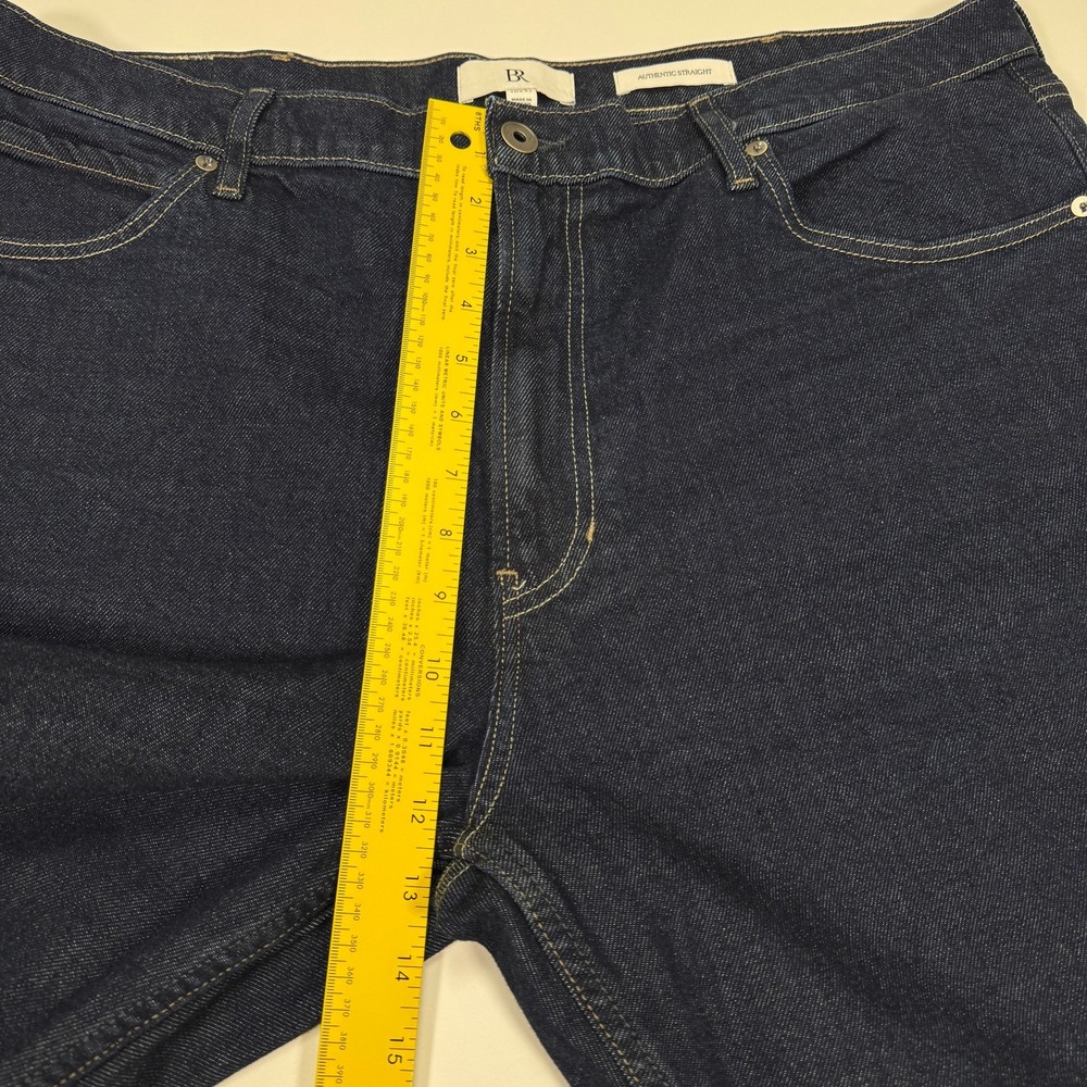 Banana Republic Authentic Straight Jeans Mens 40x32 Dark Rinse Blue Denim Preppy - Picture 14 of 16